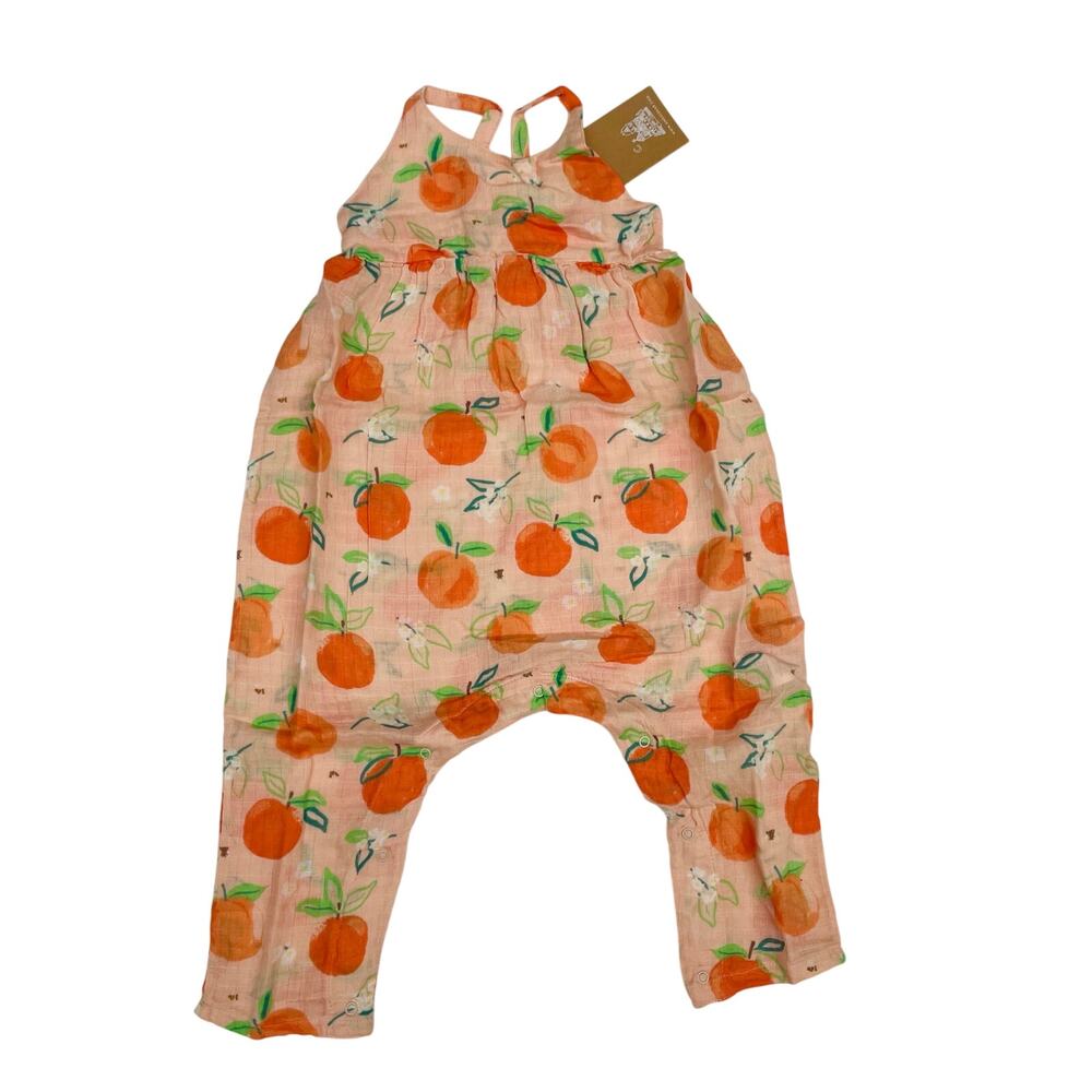 NWT Angel Dear 12/18M Peaches Tie Back Romper